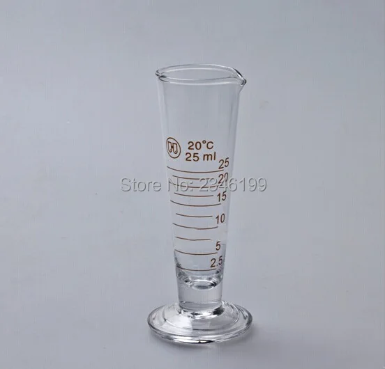 

20 шт. 25 мл прозрачная стеклянная треугольная мерная чашка мерный цилиндр чашка лабораторные принадлежности Бесплатная доставка