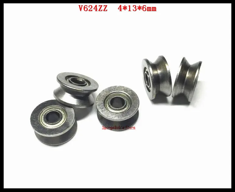 50 шт./лот V624ZZ 624VV V624 4x13x6 мм V канавка из углеродистой стали глубокий