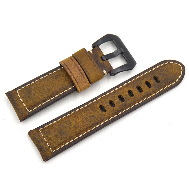 

24 26mm high quality Handmade Vintage Genuine Leather Watch Band Watchband Straps for Omega Fossil Panerai Wristband Bracelet