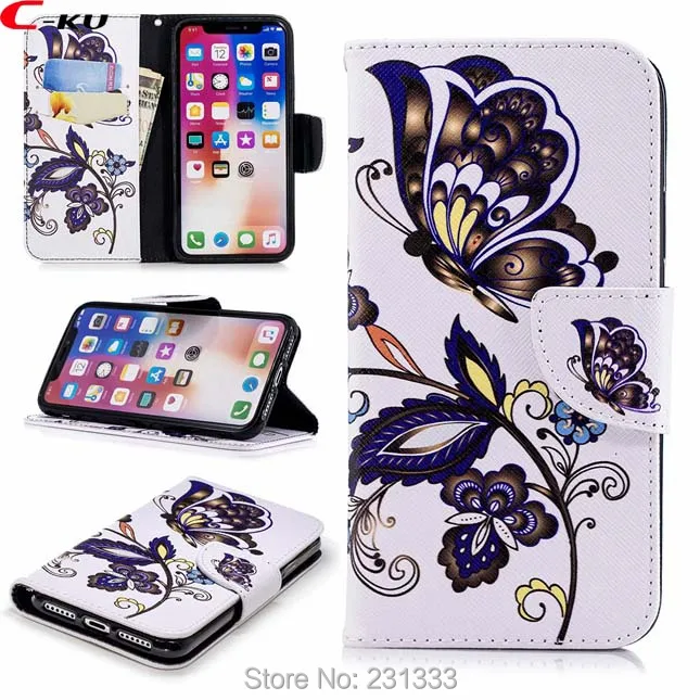 Кожаный чехол кошелек C ku с рисунком панды для Iphone X 8 7 PLUS 6 6S 5 SE 5S IphoneX LG G7 K8 2018 K10