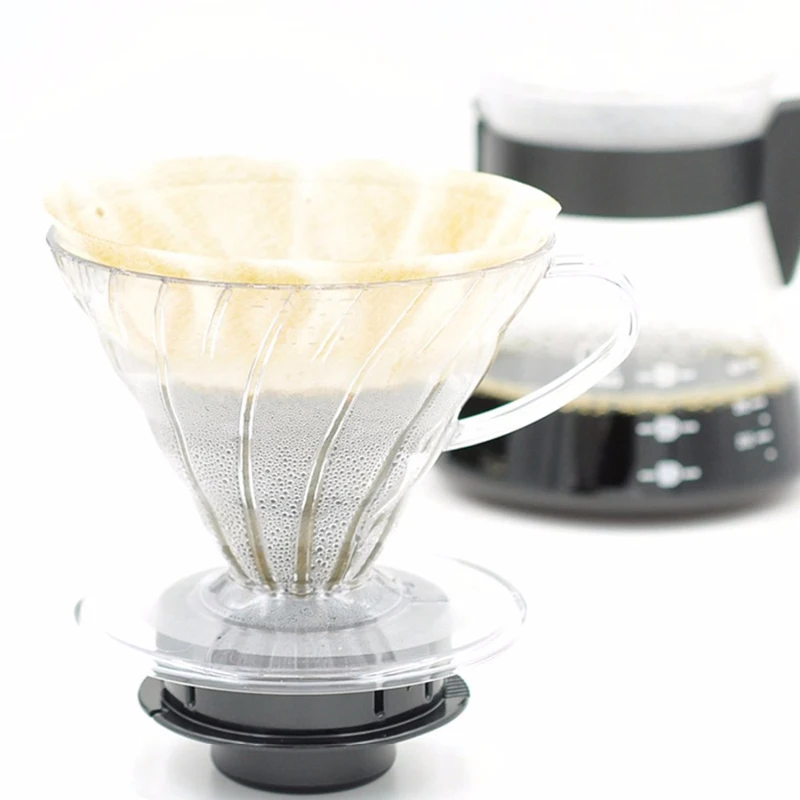 Японский бумажный фильтр для кофе FeiC Hario V60 02 100 шт. в пакете без отбеливателя 4 стакана для капельного кофе бумажные фильтры для бариста
