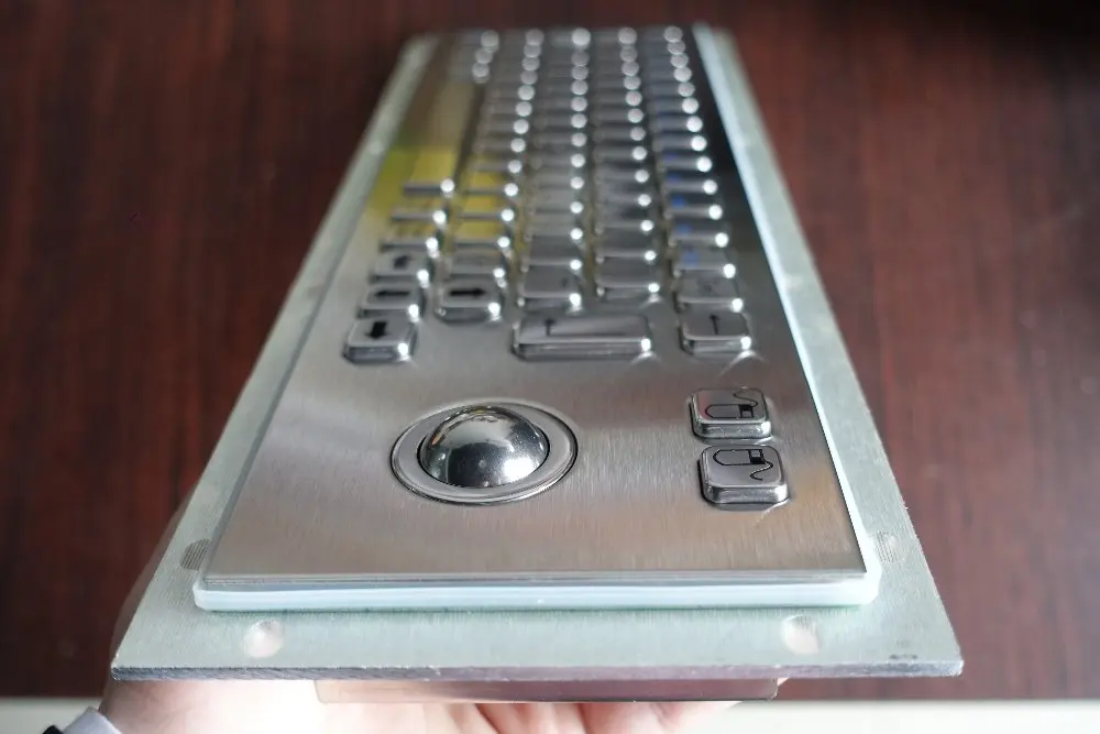 Прочная и Антивандальная металлическая клавиатура с 65 клавишами трекболом