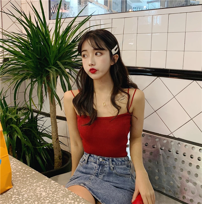8 цветов Mihoshop Ulzzang Корейская женская модная одежда сексуальный тканый Топ |