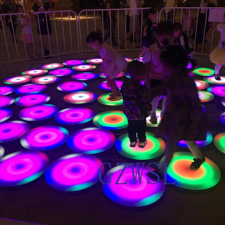 Декорации для открытых парков, водонепроницаемый Сенсорный 3d rgb интерактивный круглый цветной бегун, индукционный Портативный СВЕТОДИОДНЫЙ танцпол