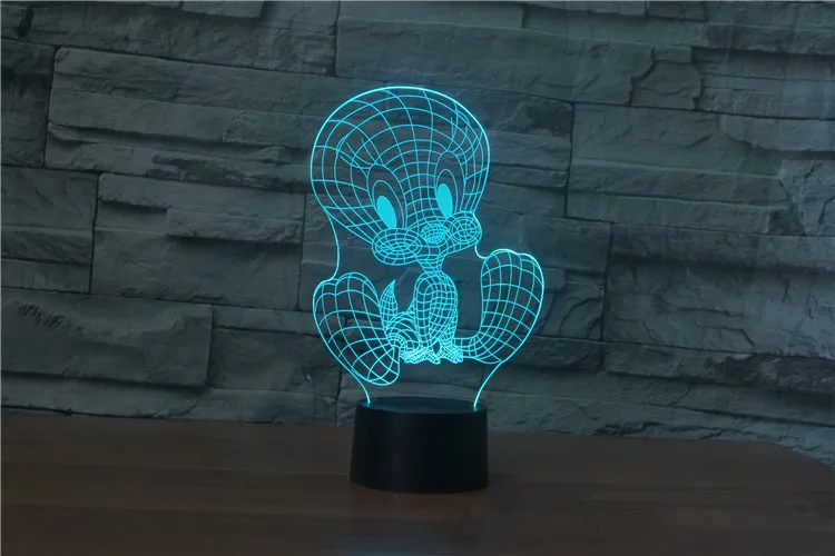 3D лампа ночник семь цветов Животные Многоцветный RGB лампа Рождественский Декор Детские Подарочные игрушки сенсорный пульт дистанционного управления настольная лампа - Испускаемый цвет: dark