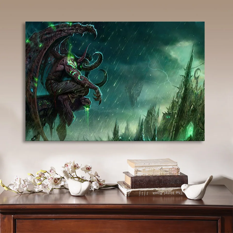 1 piece canvas painting demon hunter warcraft game HD posters and prints wall pictures for living room | Дом и сад