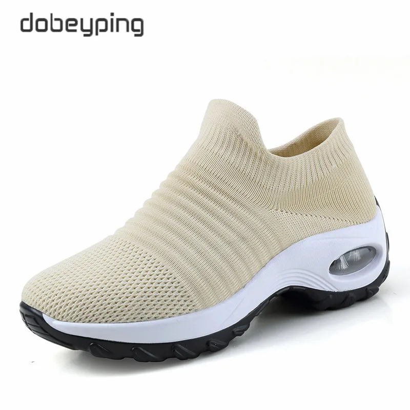 Новая женская летняя обувь дышащие женские кроссовки с сеточкой носки на