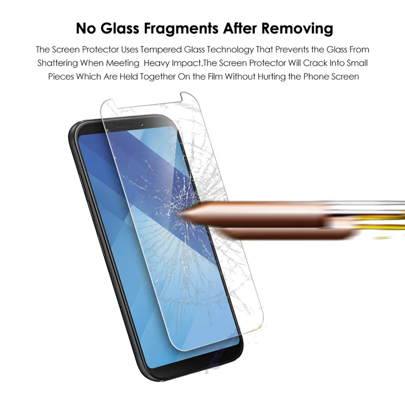 2 шт. для Samsung Galaxy A8 2018 Защитная пленка экрана из закаленного стекла защиты от