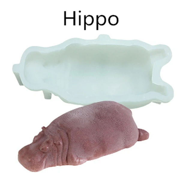 Hippo SHENHONG силиконовый мусс для выпечки собаки, медведя, торта, десерта, помадки, формочки для фруктов, шоколада, Moule, Кондитерская форма для выпечки - Цвет: Hippo