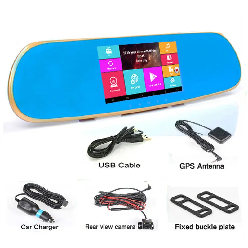 5 &quotAndroid автомобиль gps Зеркало DVR двойной камера 1080 P Allwinner четыре ядра м навигации
