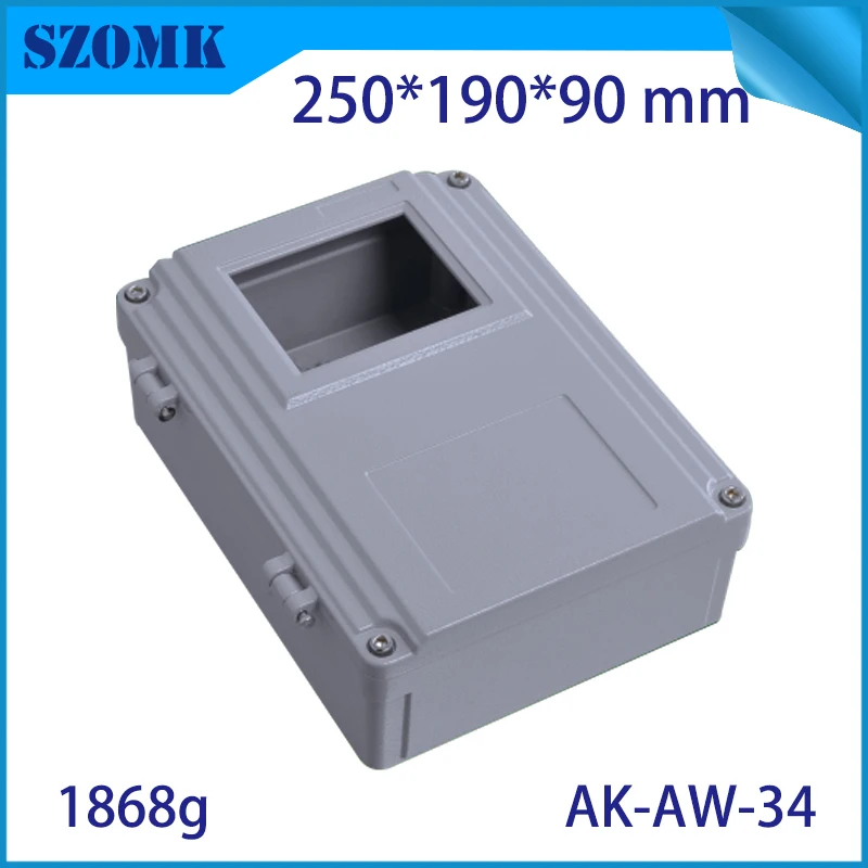 1 piece 250*190*90mm szomk hinged cover die cast waterproof aluminum amplifier housing box electronics enclosure | Обустройство дома