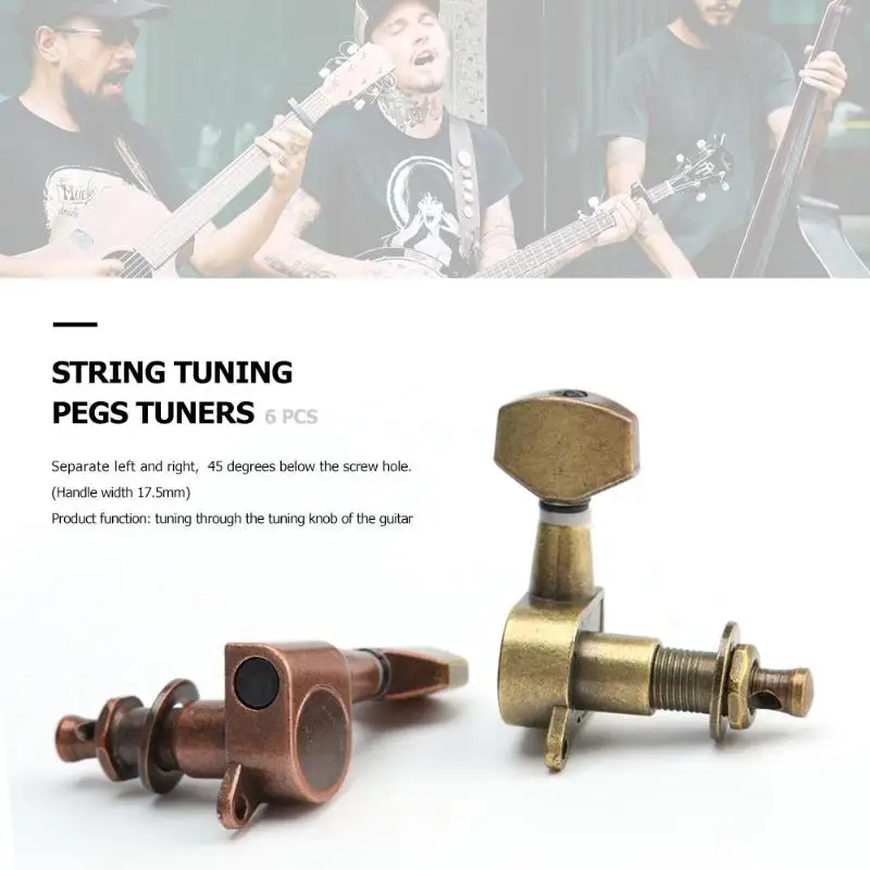 6 шт. винтажный стиль медная Акустическая гитара тюнер головка машины тюнинг