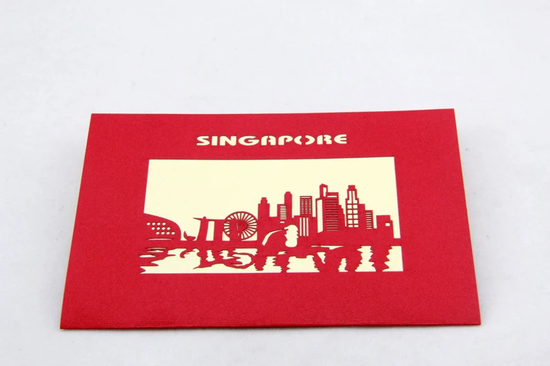 Сувенирная открытка Singapore Merlion/3D выдвижная карта kirigami/открытки ручной работы