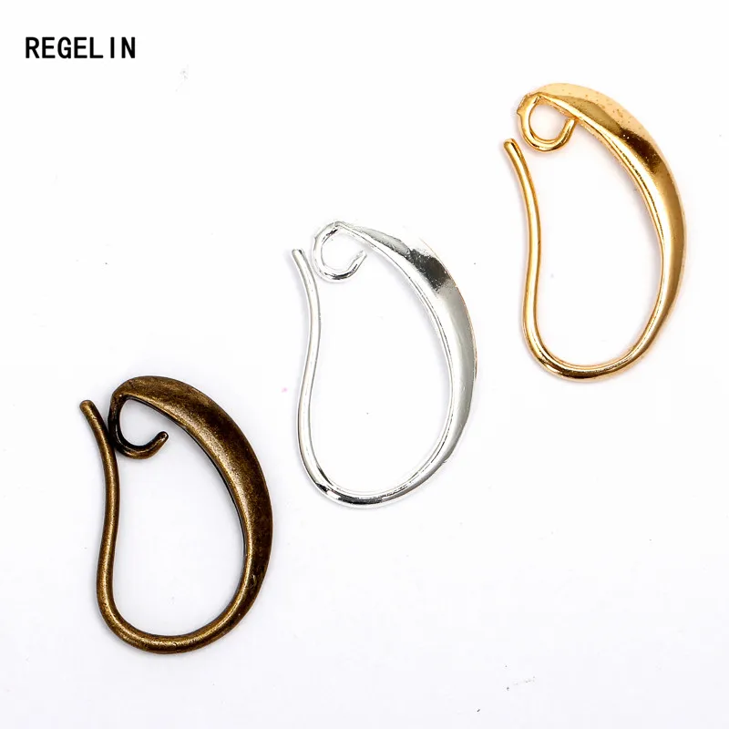 Женские винтажные сережки REGELIN серебристые/позолоченные проволочные крючки 10