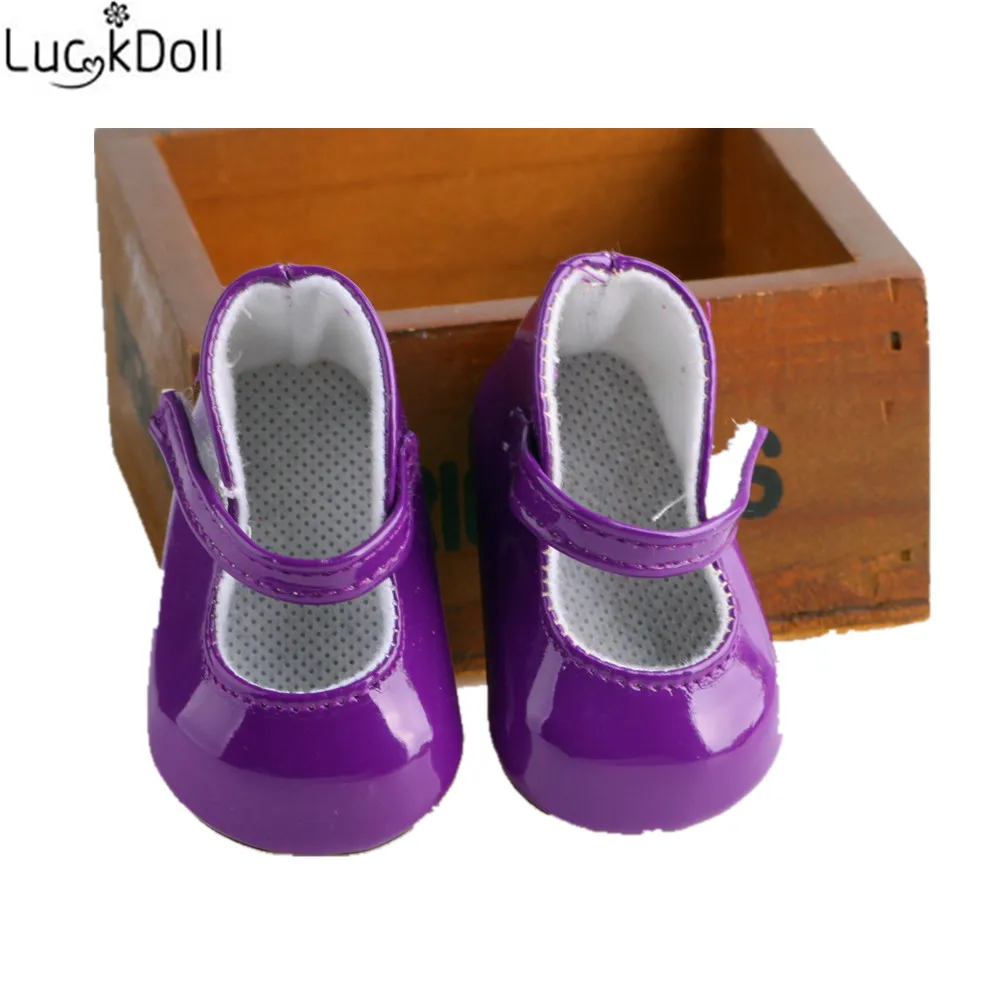LUCKDOLL/фиолетовая обувь подходит для 18 дюймов американская кукла 43 см аксессуары