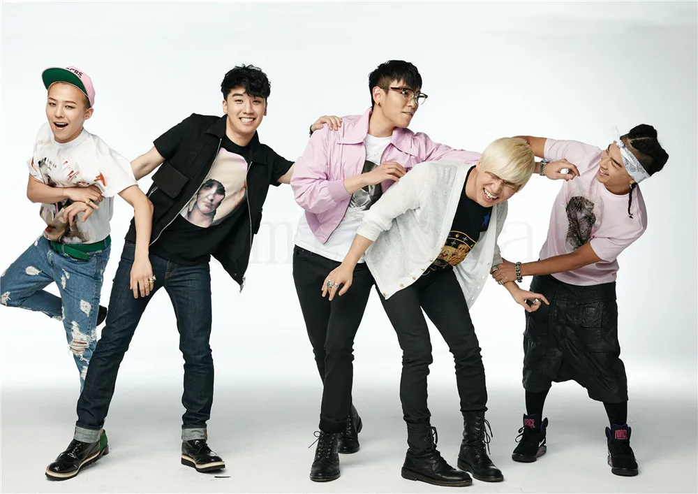 BIG BANG постеры, K-POP, музыка, белая бумага с покрытием, печать, высокое разрешение, украшение для дома, гостиная, спальня, бар, домашнее искусство, бренд