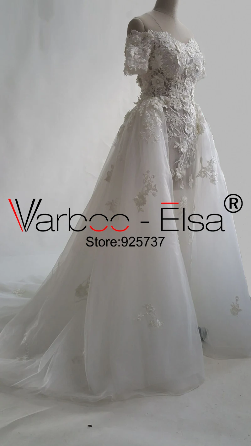 Женское свадебное платье с рукавами крылышками со шлейфом|detachable skirt|dress detachable