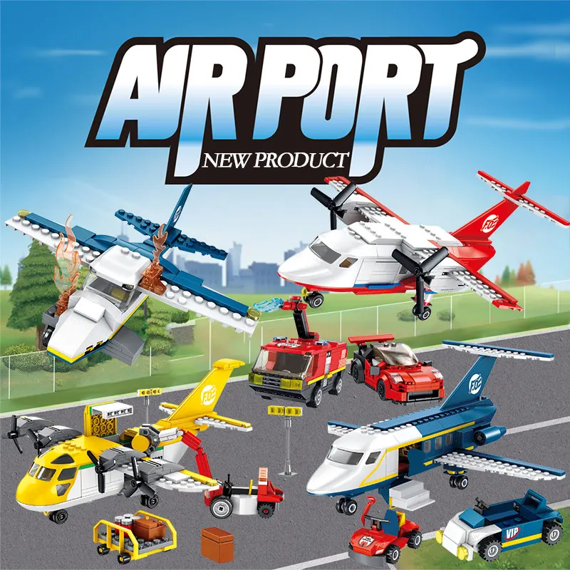 TechniK аэропорта Jet самолет аэропорт строительные блоки пожарная команда