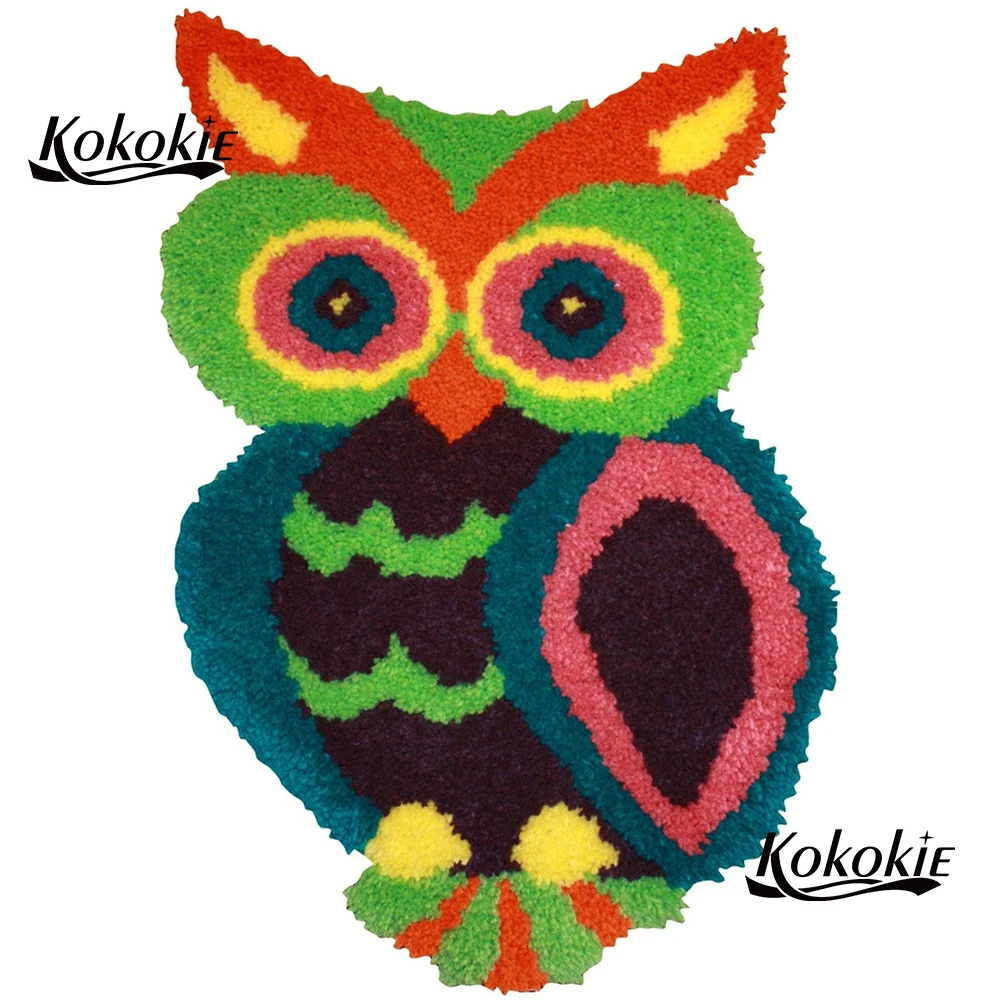 

diy latch hook kits rug tapestry kits owl cartoon printed canvas accessories crochet tapis needle for carpet Foamiran for crafts