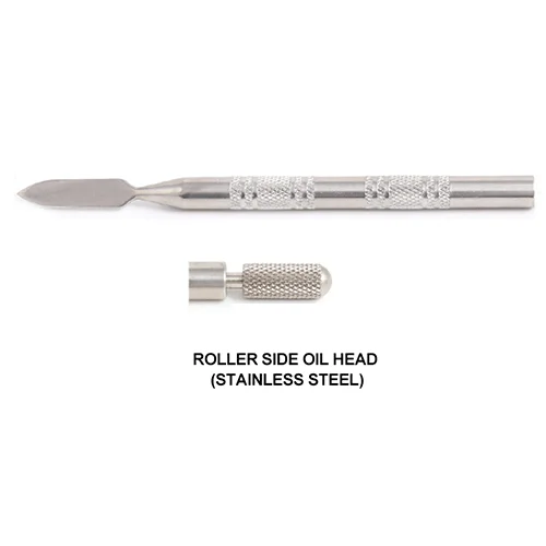 Roller head Сделай Сам, двойная головка, латунная головка, кожа, край, масло, склеивание, краситель, ручка, аппликатор, быстрый ролик для краски, инструмент для кожаного ремесла, инструменты, двусторонняя - Цвет: Roller head