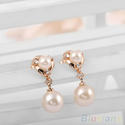 Женские серьги-пусеты с искусственным жемчугом модные серьги австрийскими