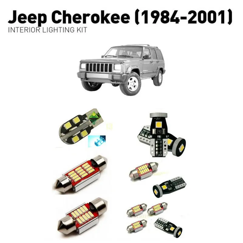 

Led interior lights For Jeep cherokee 1984-2001 11pc Led Lights For Cars lighting kit automotive bulbs Canbus
