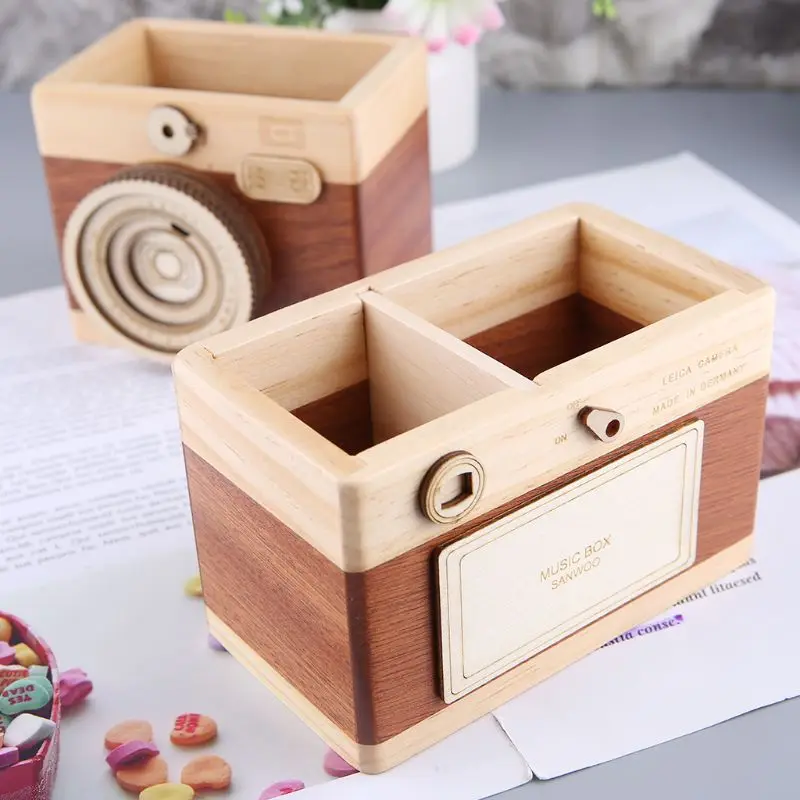 Креативный Настольный органайзер с узором для камеры деревянная ручка Карандаш Чехол подставка для настольного компьютера коробка для хранения мелочей офисные аксессуары