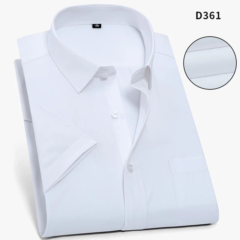 D361 Большие размеры 8XL, мужские летние рубашки с коротким рукавом, деловые рубашки для мужчин, большие 7XL, легкая забота, светская Мужская одежда, карьера, 6XL, дышащая - Цвет: D361