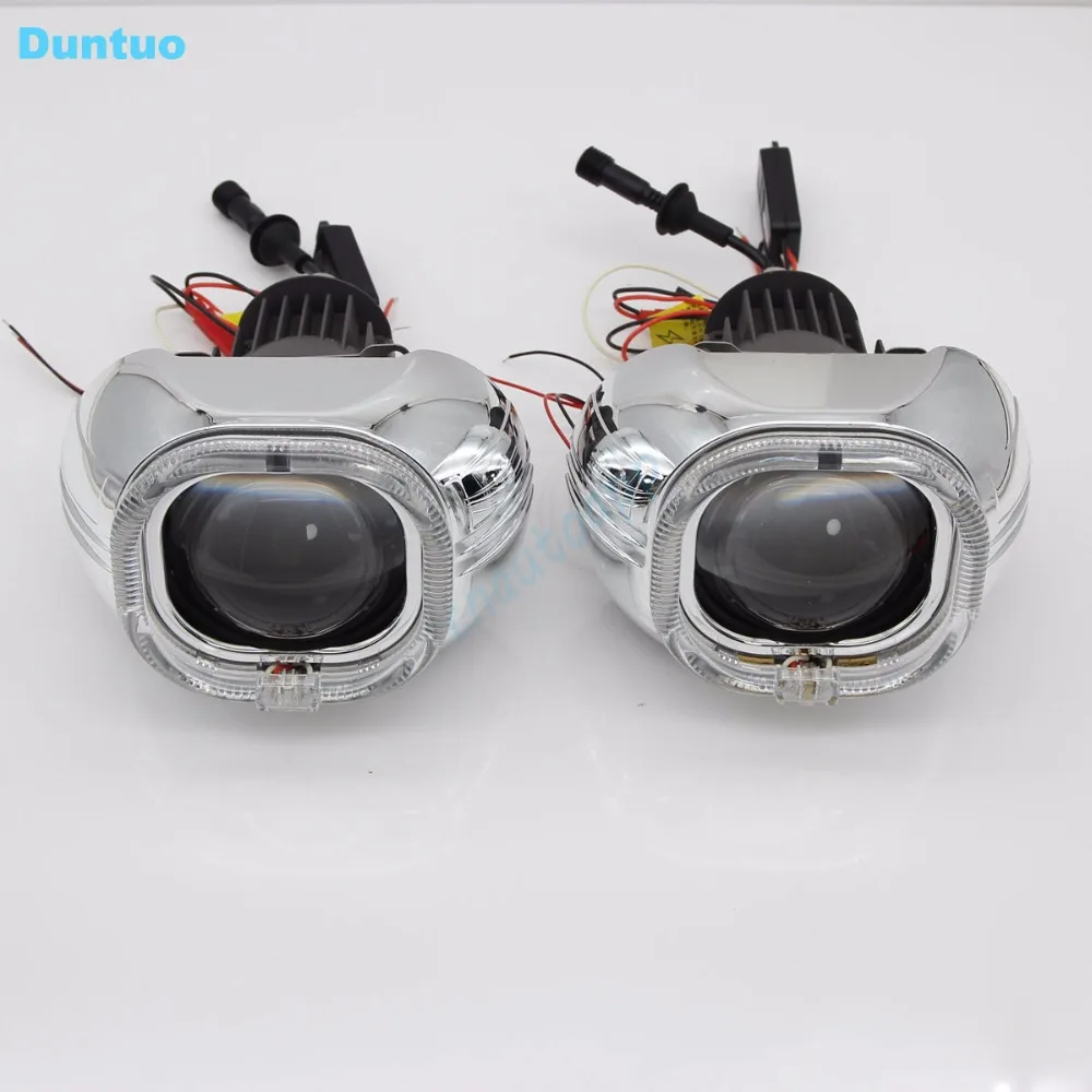 Светодиодные Автомобильные фары ангельские глаза автомобильные линзы DRL Hi/Lo