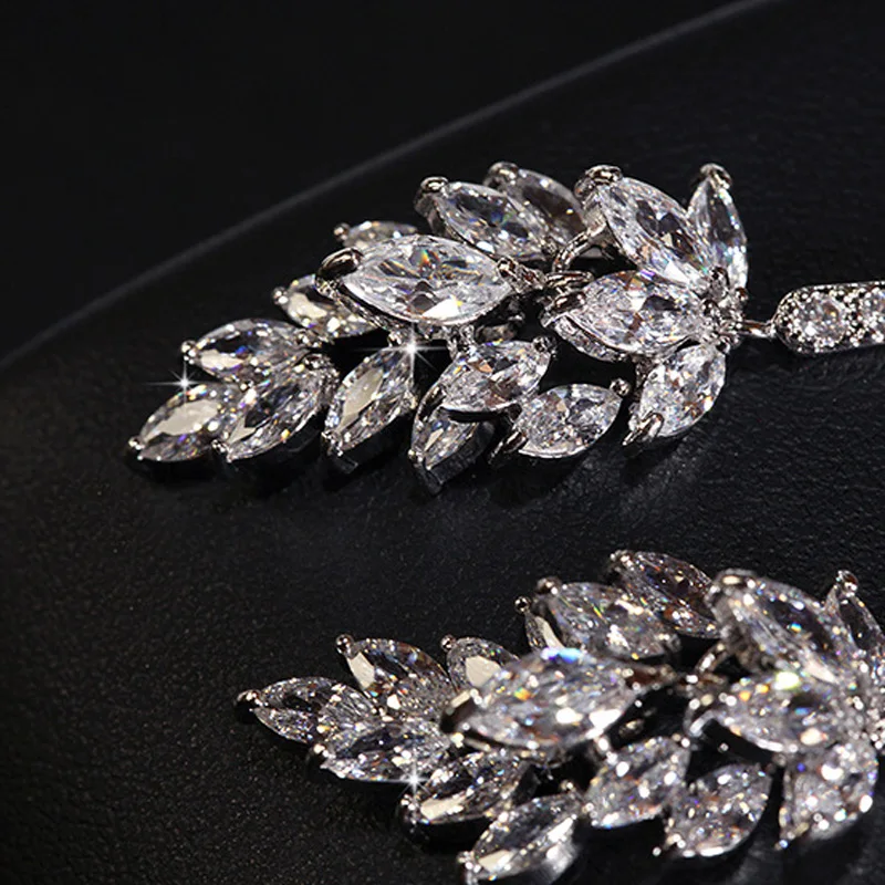 925 серебряные серьги темперамент дикие длинные из циркония супер флэш личности