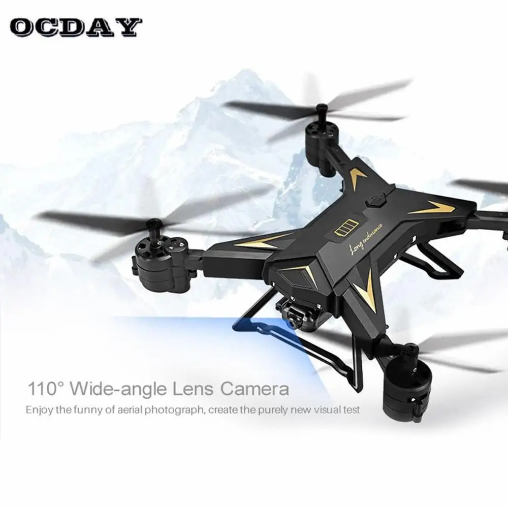 Черный OCDAY KY601S RC пульт дистанционного управления Управление 4 канала Складная рукоятка дрона с дистанционным управлением, Длительное Действие, вертолет Мультикоптер с 1080 P HD Камера летательного аппарата - Цвет: Черный
