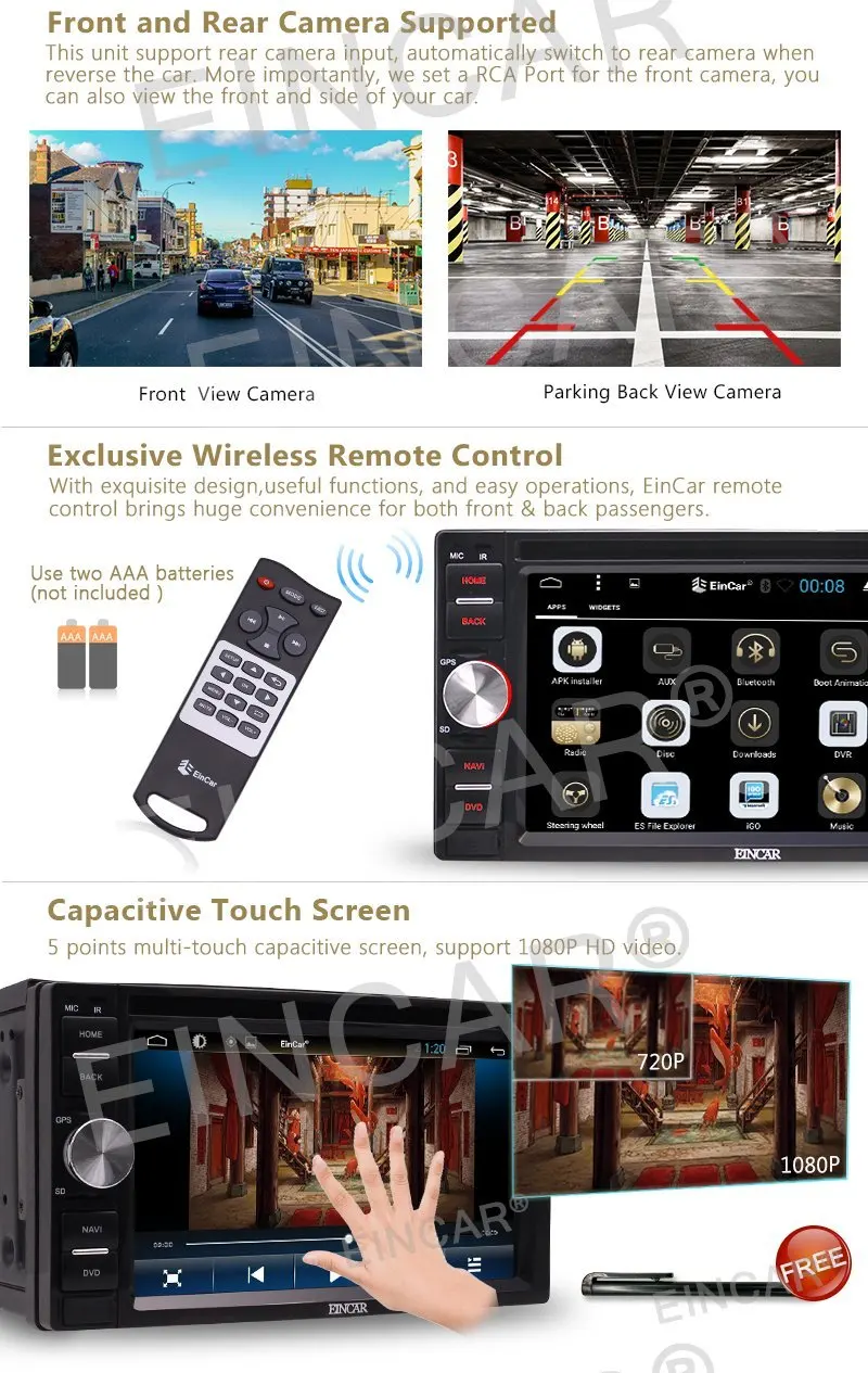 6.2 ''стерео Android 6.0 в тире GPS навигации Bluetooth автомобильного Радио dvd-плеер Wi-Fi OBD