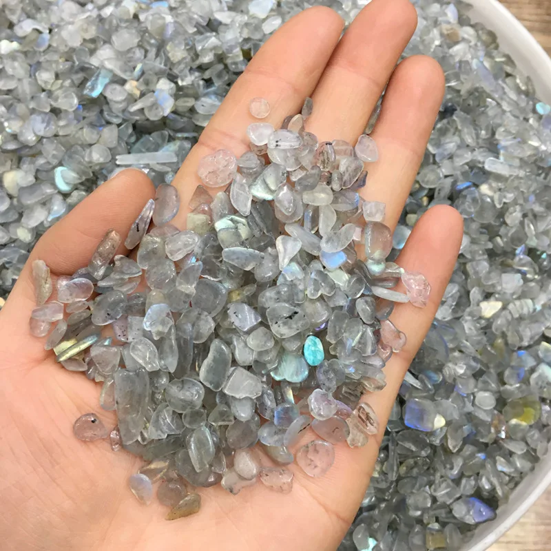 

500g Natural Crystal Gray Labradorite Moonstone Gravel Rock Quartz Raw Gemstone Mineral Specimen Graden Decoration Energy Stone