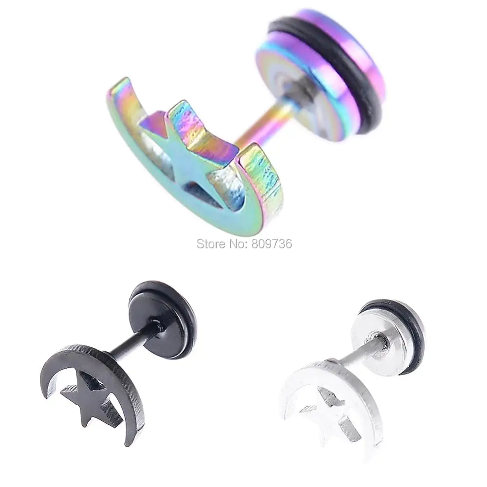 1 шт. Готический шуруп в виде Луны и звезды поддельные пробки для ушей измеритель