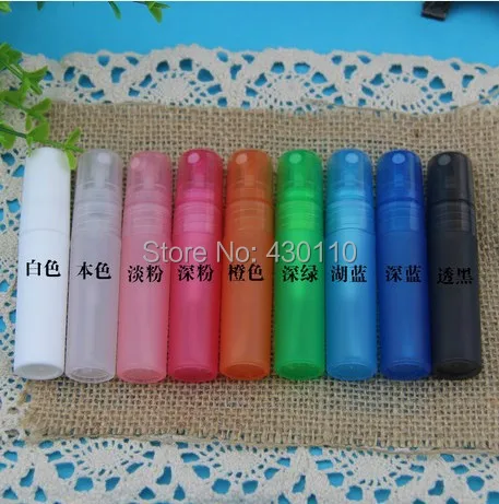 

Hot Selling 10 Colors Candy Color 5ML Plastic Mini Perfume Bottle 100PCS/LOT