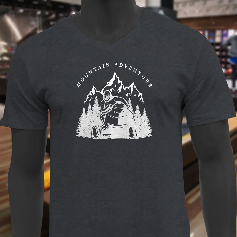 

2018 Newest Men'S Funny MOUNTAIN ADVENTURE SNOWMOBILE RACING WINTER SNOW Mens Charcoal T-Shirt Band Shirts