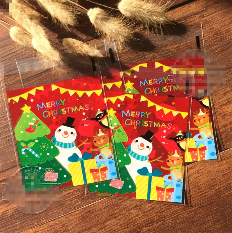 200 шт Рождество Новый год печенье самоклеющиеся мультфильм снеговик узор синий