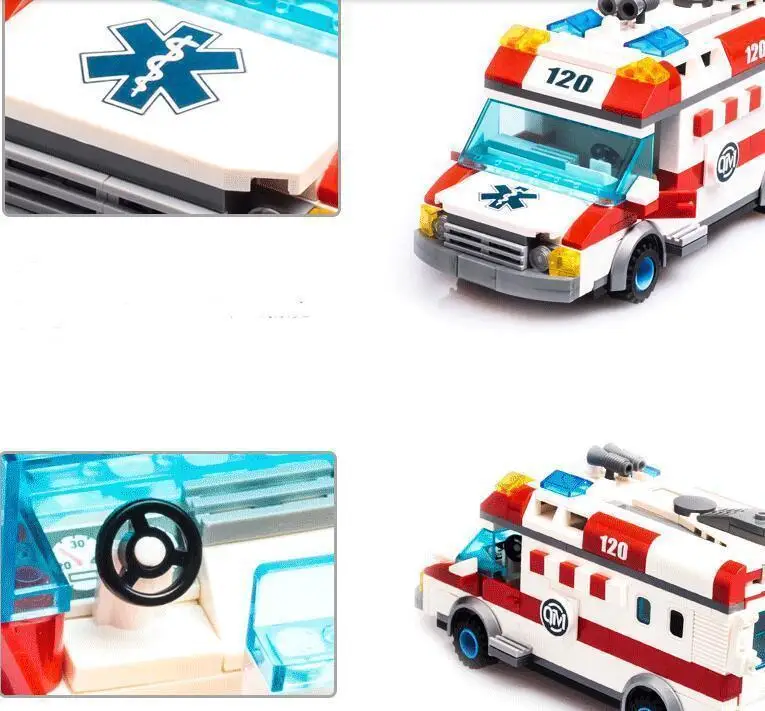 Enlighten New 1118 Block Ambulance Series DIY 328pcs Bricks Truck Building Blocks Toys for children Kids Gift Playmobil | Игрушки и