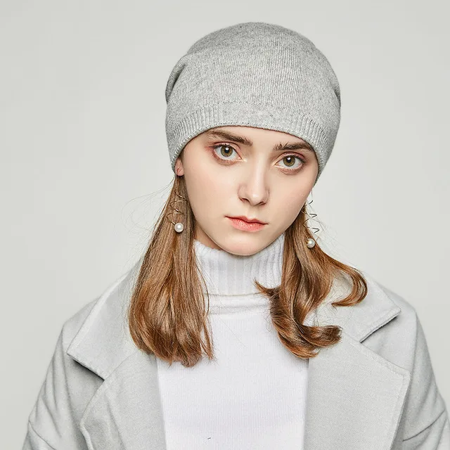 gray 2 Andybeatty, женские зимние шапки, вязаные, шерстяные, Skullies, Повседневная шапка с цветочным узором, Gorros, толстая, теплая, капот, шапочка, шапка для девочки - Цвет: gray 2