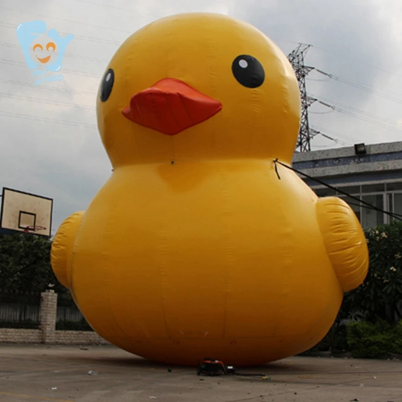 4m High Giant Inflatable Promotion Yellow Duck Water Floats Ground Decoration |