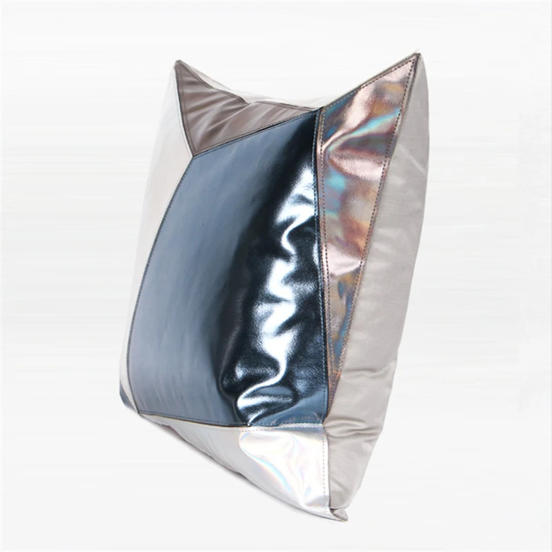 Роскошная Кожаная подушка из искусственной кожи, чехол Cojines Decorativos Para Sofa, однотонный лоскутный чехол, накидка на подушку, подушки Housse Se Coussin