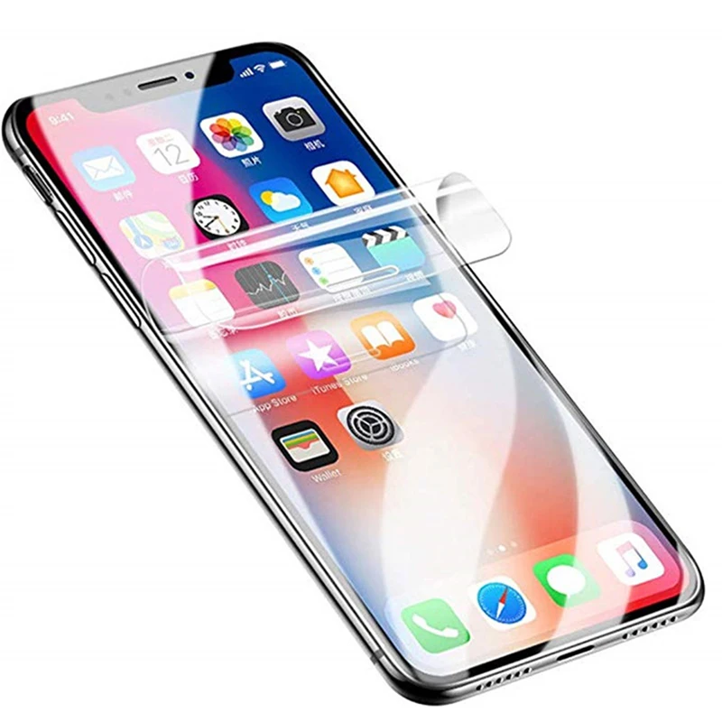 Полноэкранная защита для домашних животных не закаленное стекло iPhone 11 Pro Max XS XR X 8 7