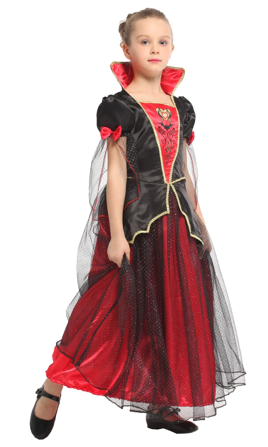 

Children's Halloween Girls Cosplay Costume Mask Prom Costume Witch Vampire Princess Dress Purim Party dress