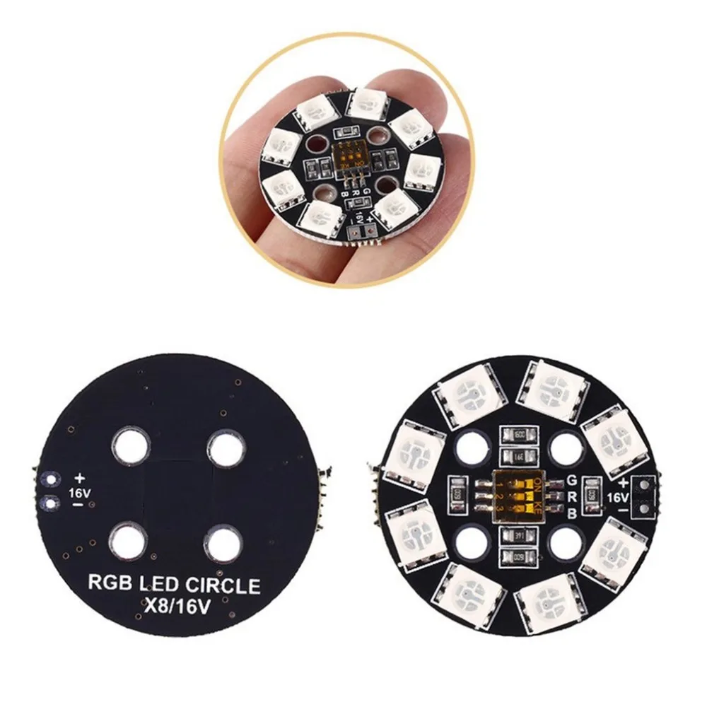 Matek RGB светодиодный Круглая Панель 7 цветов X8 16 V для FPV RC мульти ротор гоночный Дрон