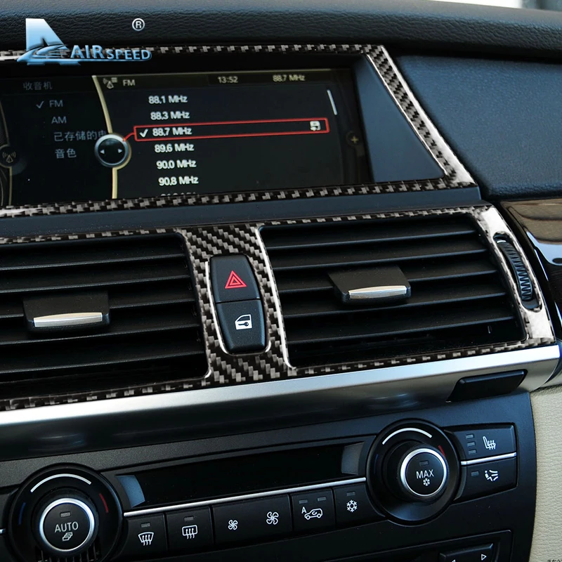 Airspeed for BMW X5 E70 Accessories E71 X6 Carbon Fiber Interior Trim Navigation Air Conditioning Outlet Frame Sticker | Автомобили и
