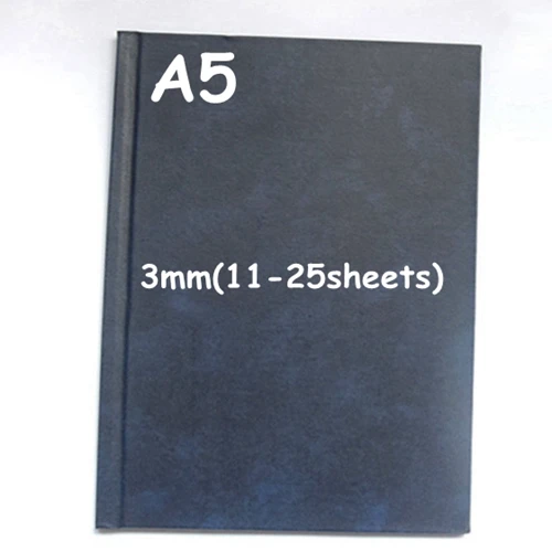 A5-3mm-Blue Обложка для дневника, ПУ Обложка для записных книг, термопереплет, обложка А4, А5, Размер 3-15 мм(Переплет 11-145 листов), 3 цвета на выбор, опт - Цвет: A5-3mm-Blue