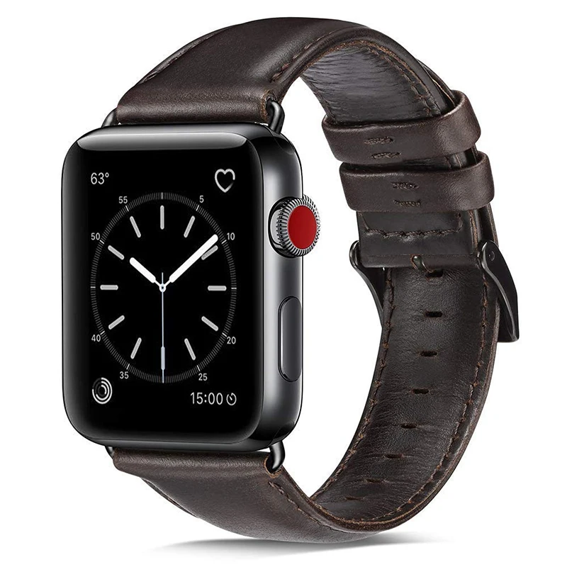 Кожаный ремешок совместим с Apple Watch 42 мм 44 38 40 из натуральной кожи винтажные