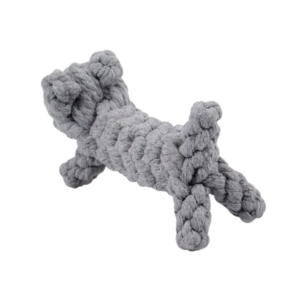 Handmade Cat Chew Toys Grey Cotton Rope Plaited Dog Shape Bite for Cats and Dogs Pet juguetes para gatos | Дом и сад