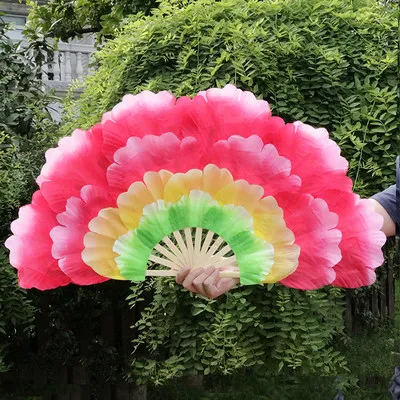 4-layer 86cm Взрослый цветок пиона двусторонний танец ручной вентилятор квадратный танец вентилятор реквизит для выступлений высокое качество eventail основной abanico para boda - Цвет: 4-layer 86cm