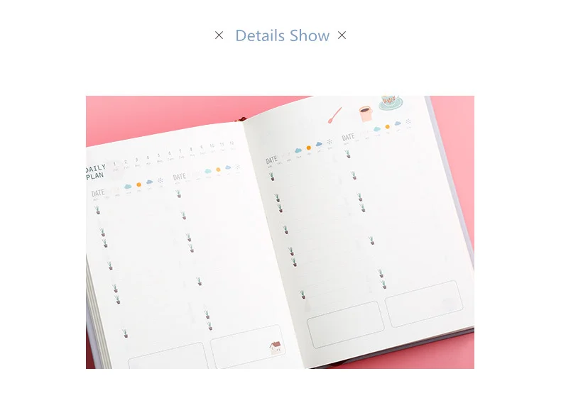 Agenda, ежедневник, ежедневник, органайзер, милый, ежемесячный, цель, креативный, 365 дней, еженедельный, расписание, канцелярские принадлежности, школьный офис